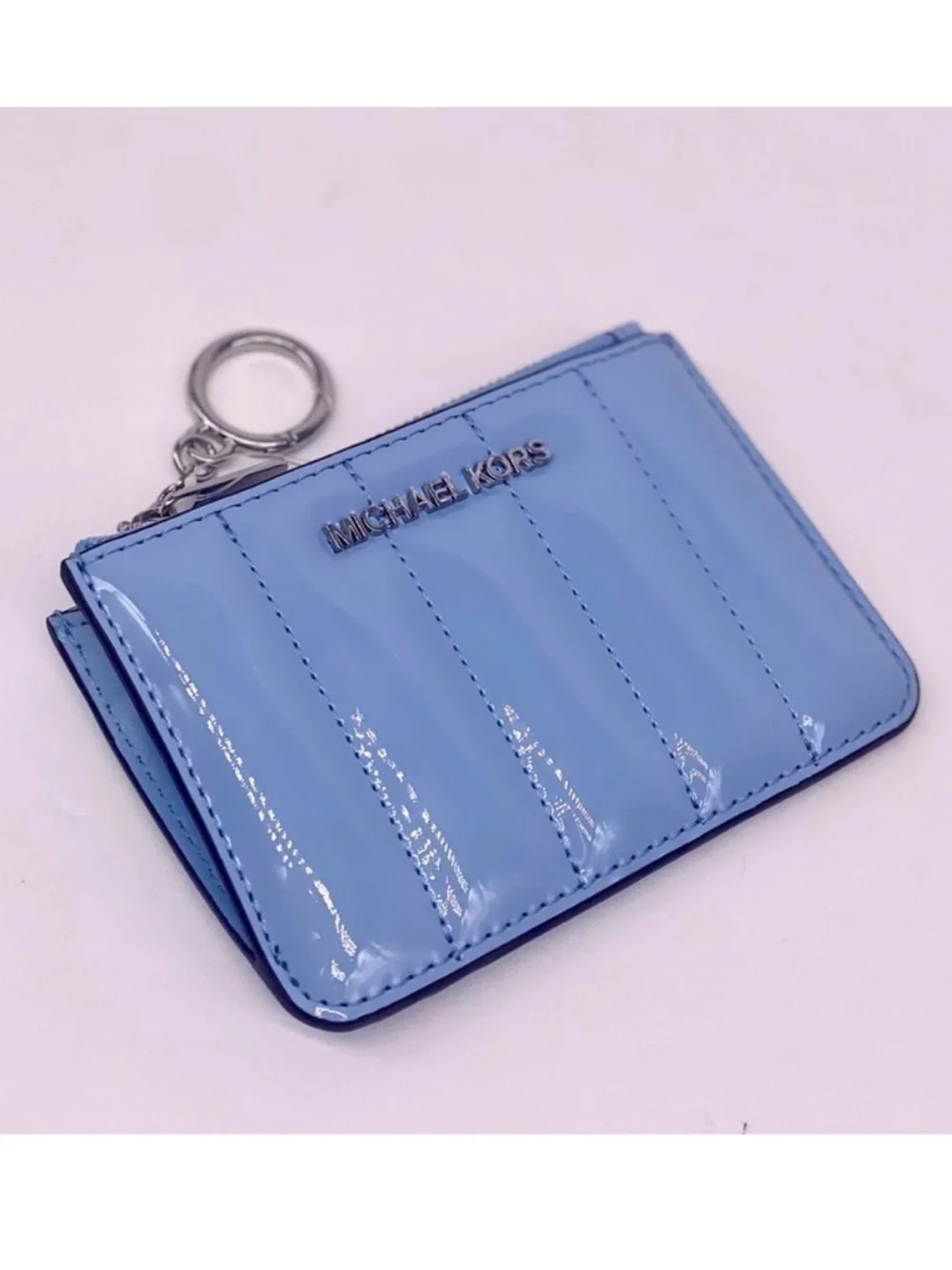 Michael Kors Sky Blue Card Holder with Keychain - Picture 6 of 10